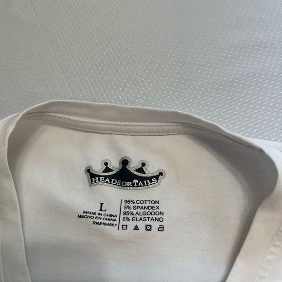 Heads Or Tails Rastafari Lion Crystal Rhinestone Embellished T-Shirt Size Large - Picture 8 of 10